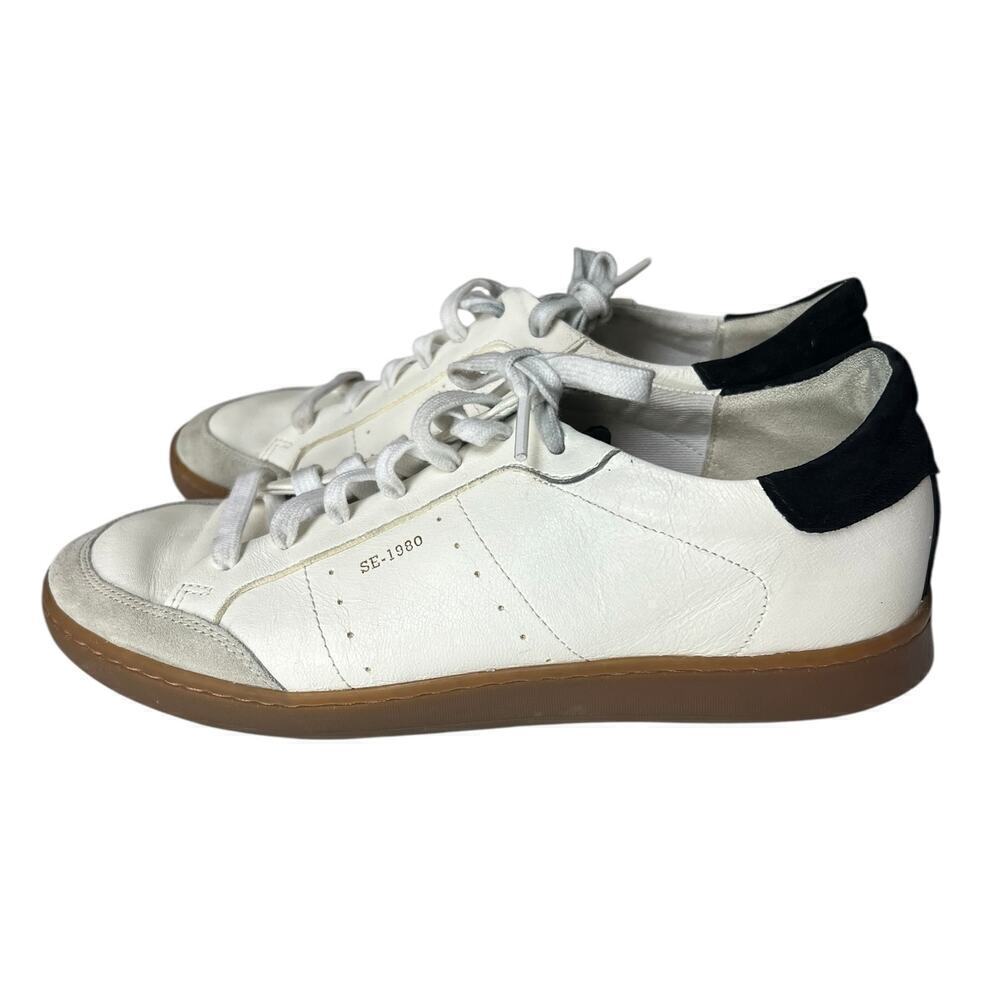 Sam Edelman Josi Leather Retro Sneakers White black 9.5